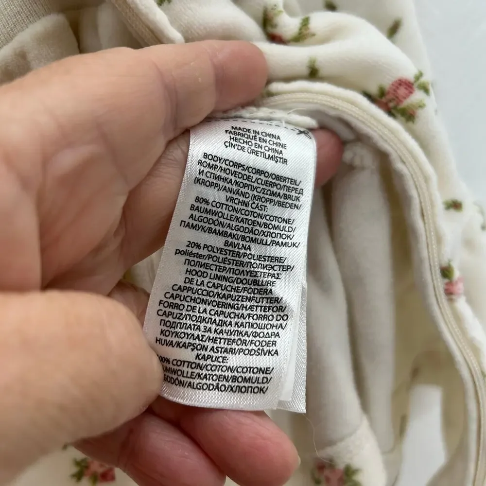 Ralph Lauren white velour track suit 24 mos. Rose print hoodie 2 piece